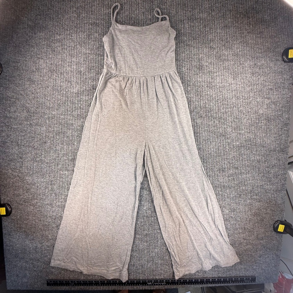 Quince XS jumpsuit wide leg tank gray heather fall layering boho